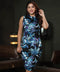 Sleeveless High Neck Printed Bodycon Dress